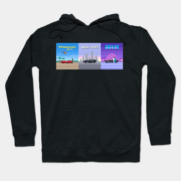 Pixel art - Magnum - Knight Rider - Miami vice Hoodie by DoctorBlue